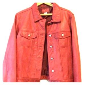 Red leather jacket